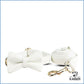 Elegantes weißes Hundehalsband mit Fliege und Leine Set