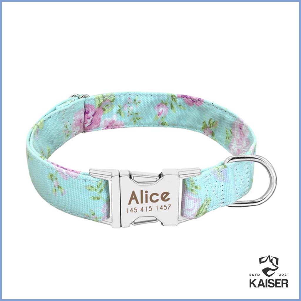 Nylon Hundehalsband mit Namen und Telefonnummer personalisiert